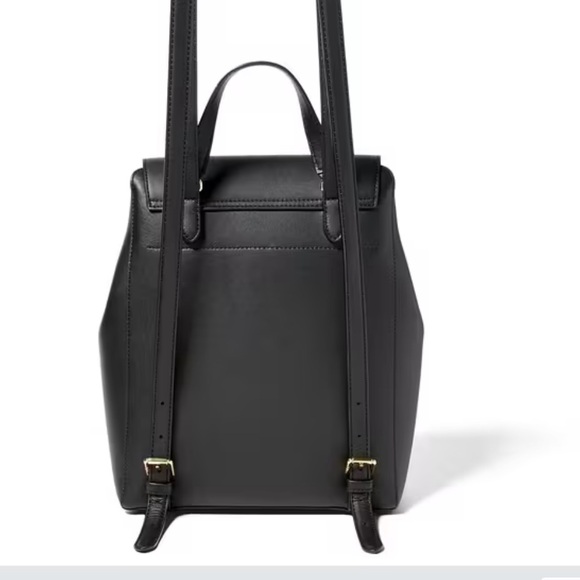Lauren Ralph Lauren Dryden Ellen Black Leather Backpack - Picture 2 of 10